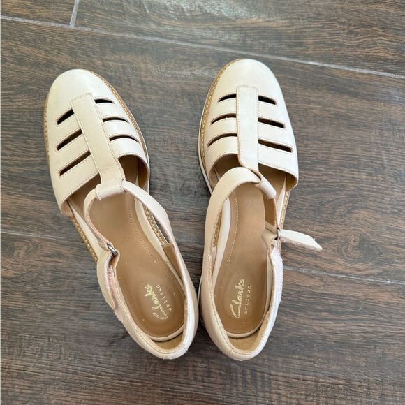 Clarks Artisan Nude Leather Fisherman Sandal sz 9.5 - Picture 2 of 9